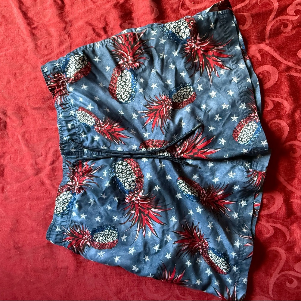 Pineapple Print Blue Shorts